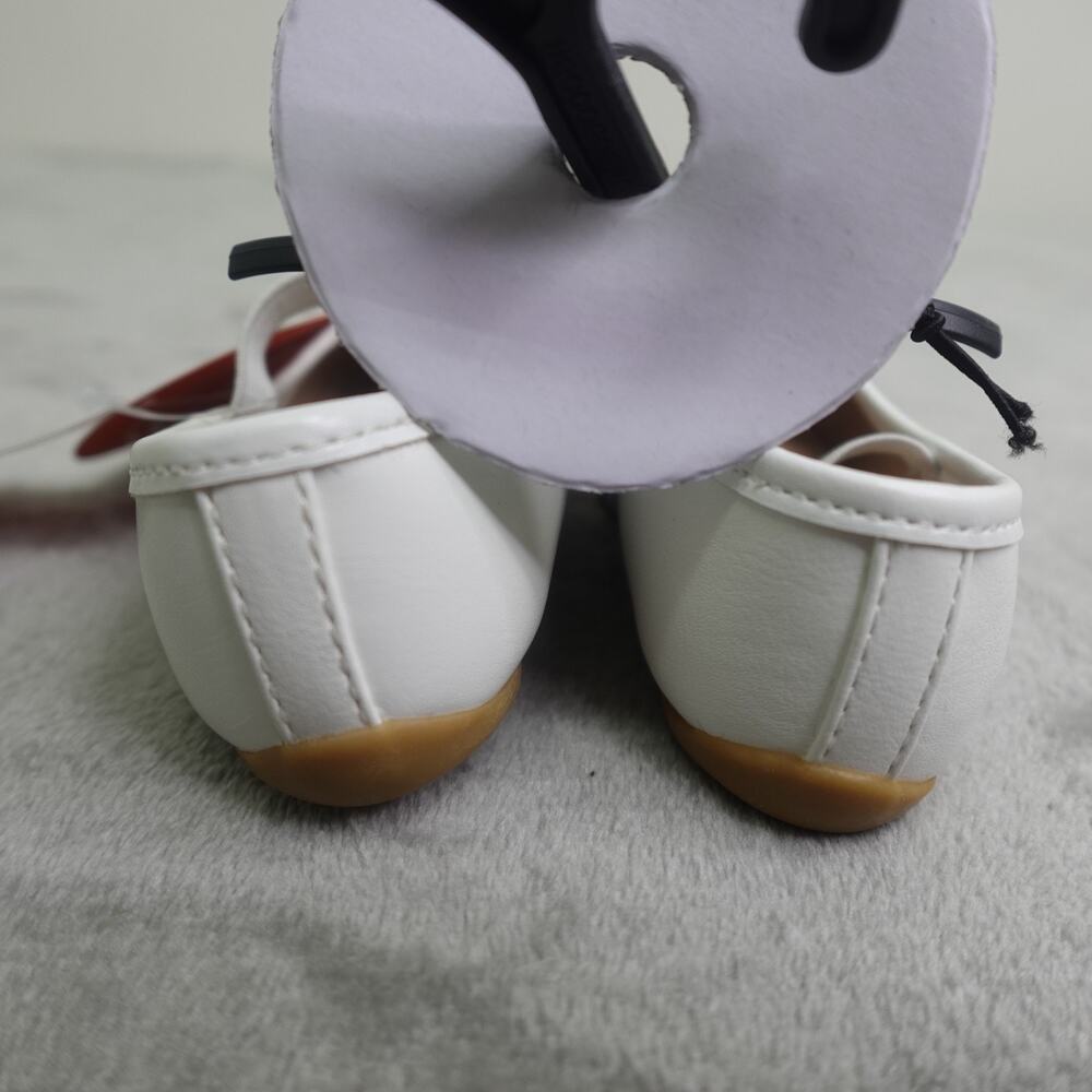 Wonder Nation Toddler Girls Size 3 Bow Ballet Flat Shoes White - Picture 7 of 11